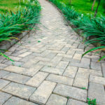 Concrete patio, spring