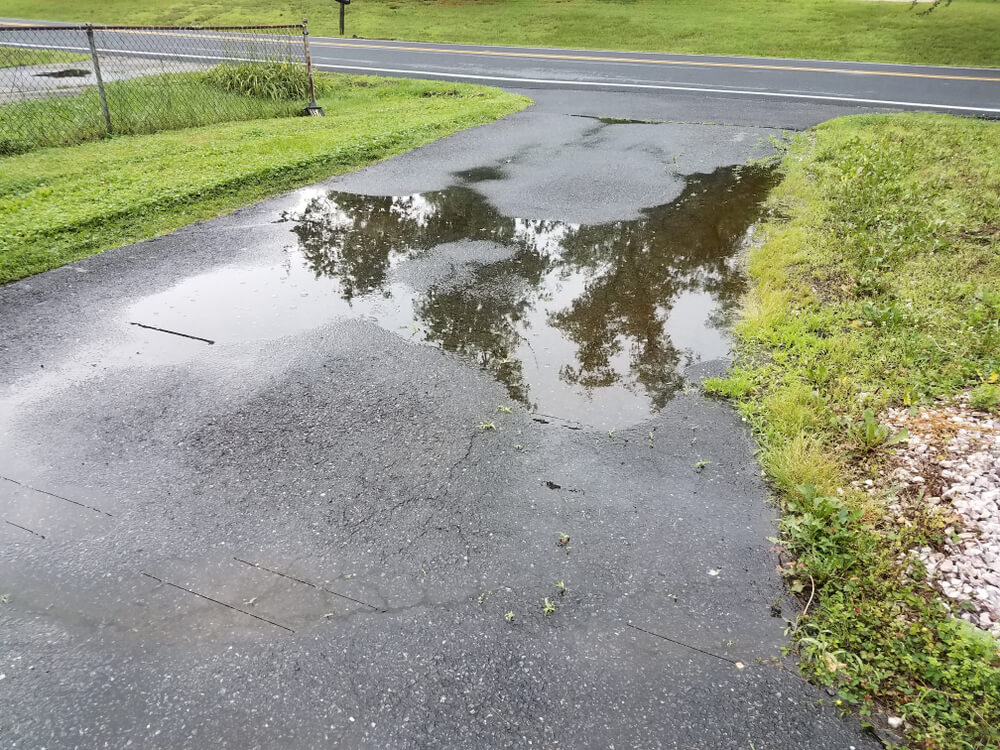 standing water on driveways